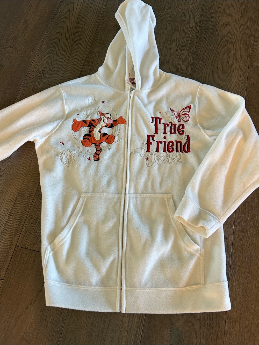 Original TigerTrue Friend Fleece Hooded Jacket  - Cream- Size 16W